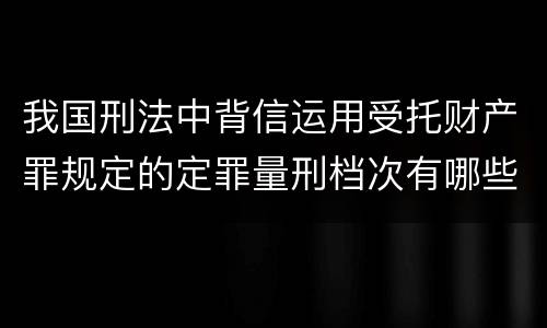 我国刑法中背信运用受托财产罪规定的定罪量刑档次有哪些