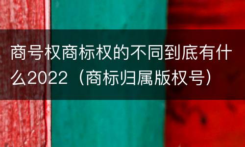 商号权商标权的不同到底有什么2022（商标归属版权号）