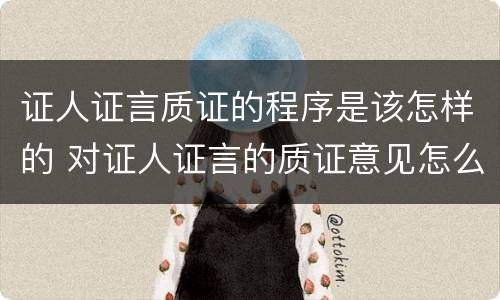 证人证言质证的程序是该怎样的 对证人证言的质证意见怎么说