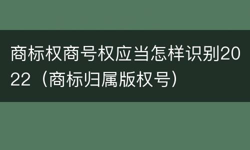 商标权商号权应当怎样识别2022（商标归属版权号）
