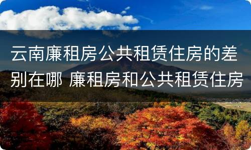 云南廉租房公共租赁住房的差别在哪 廉租房和公共租赁住房的区别