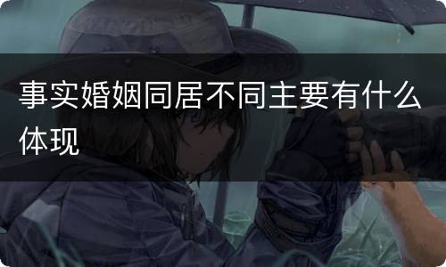 事实婚姻同居不同主要有什么体现