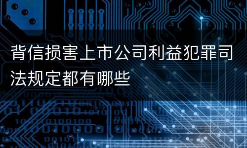 背信损害上市公司利益犯罪司法规定都有哪些