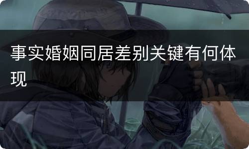 事实婚姻同居差别关键有何体现
