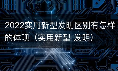 2022实用新型发明区别有怎样的体现（实用新型 发明）