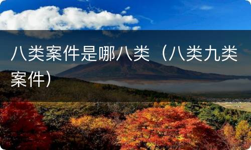 八类案件是哪八类（八类九类案件）