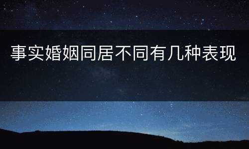 事实婚姻同居不同有几种表现