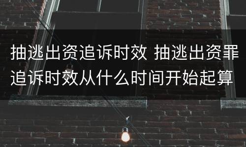 抽逃出资追诉时效 抽逃出资罪追诉时效从什么时间开始起算