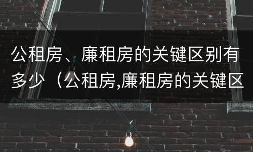 公租房、廉租房的关键区别有多少（公租房,廉租房的关键区别有多少个）