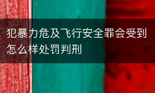 犯暴力危及飞行安全罪会受到怎么样处罚判刑