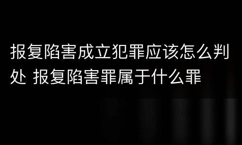 报复陷害成立犯罪应该怎么判处 报复陷害罪属于什么罪