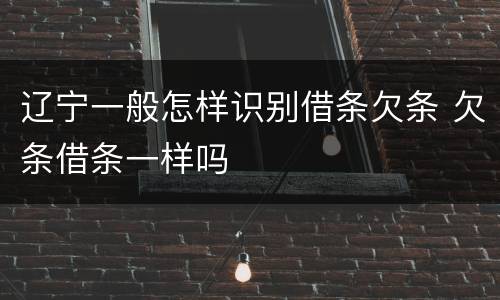 辽宁一般怎样识别借条欠条 欠条借条一样吗