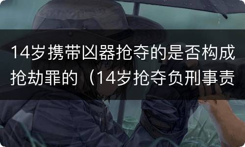 14岁携带凶器抢夺的是否构成抢劫罪的（14岁抢夺负刑事责任吗）