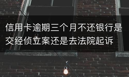 信用卡逾期三个月不还银行是交经侦立案还是去法院起诉