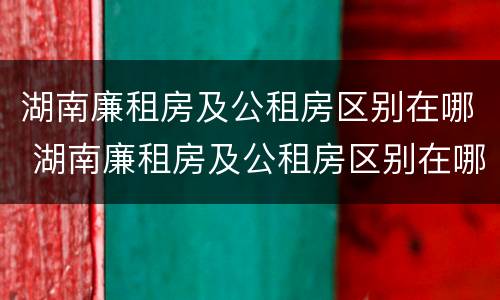 湖南廉租房及公租房区别在哪 湖南廉租房及公租房区别在哪查
