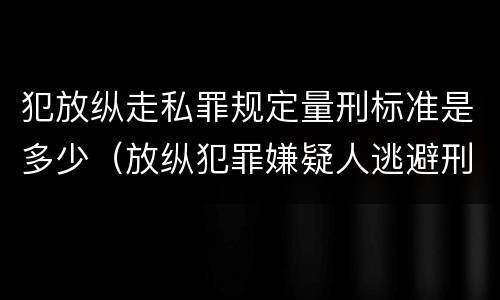 犯放纵走私罪规定量刑标准是多少（放纵犯罪嫌疑人逃避刑事责任）