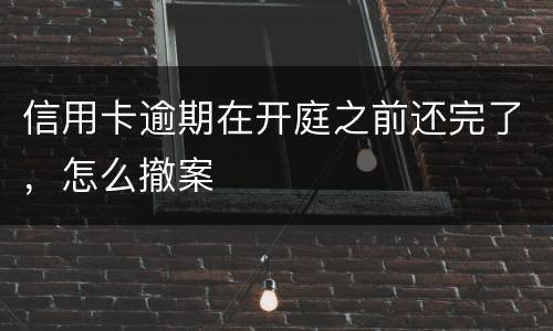 信用卡逾期在开庭之前还完了，怎么撤案