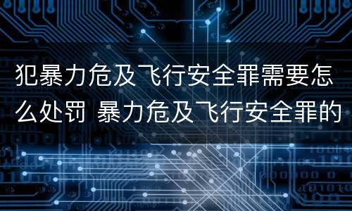 犯暴力危及飞行安全罪需要怎么处罚 暴力危及飞行安全罪的构成要件
