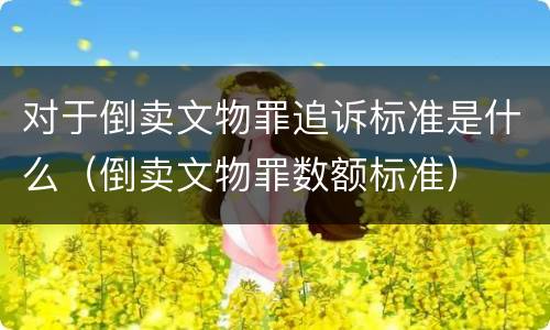 对于倒卖文物罪追诉标准是什么（倒卖文物罪数额标准）