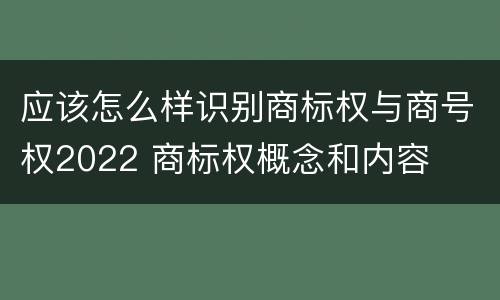 应该怎么样识别商标权与商号权2022 商标权概念和内容