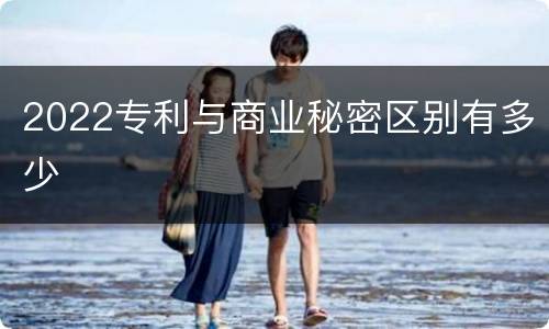 2022专利与商业秘密区别有多少