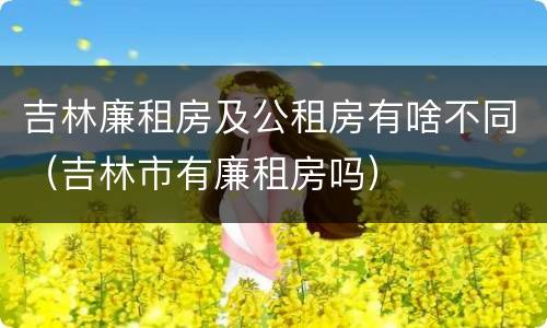 吉林廉租房及公租房有啥不同（吉林市有廉租房吗）