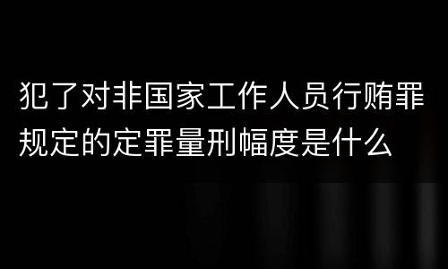 犯了对非国家工作人员行贿罪规定的定罪量刑幅度是什么