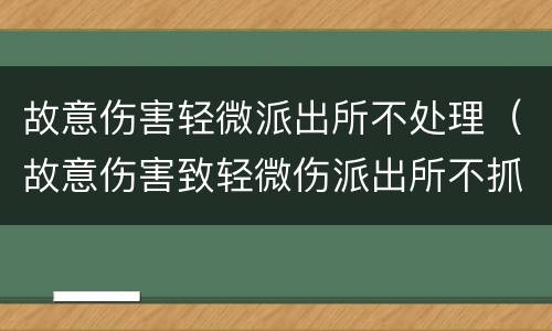 故意伤害轻微派出所不处理（故意伤害致轻微伤派出所不抓人怎么办）