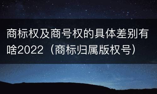 商标权及商号权的具体差别有啥2022（商标归属版权号）