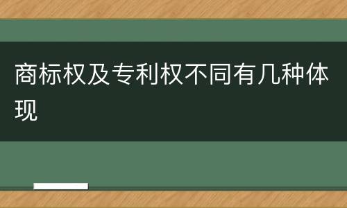 商标权及专利权不同有几种体现