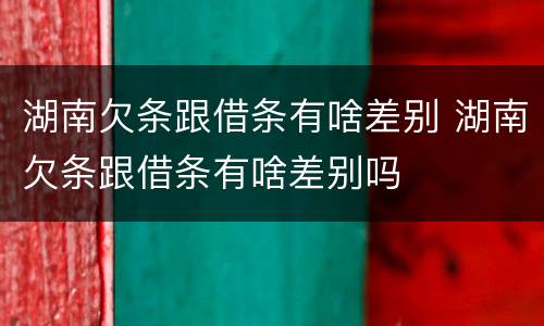 湖南欠条跟借条有啥差别 湖南欠条跟借条有啥差别吗