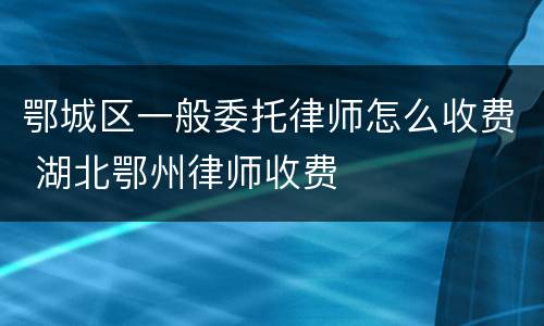 鄂城区一般委托律师怎么收费 湖北鄂州律师收费