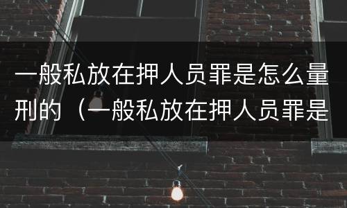 一般私放在押人员罪是怎么量刑的（一般私放在押人员罪是怎么量刑的呢）