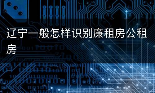 辽宁一般怎样识别廉租房公租房