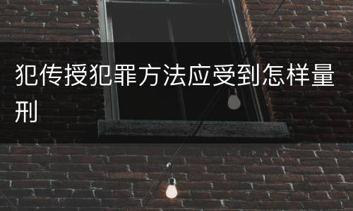 犯传授犯罪方法应受到怎样量刑