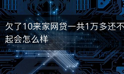 欠了10来家网贷一共1万多还不起会怎么样