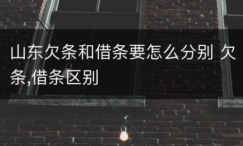 山东欠条和借条要怎么分别 欠条,借条区别