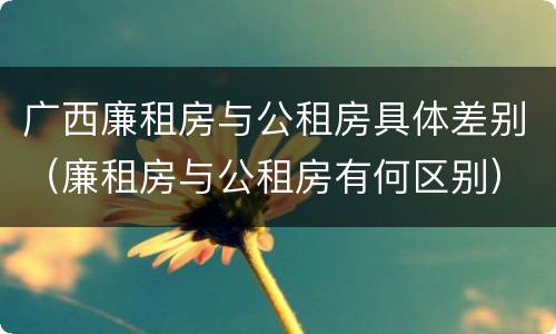 广西廉租房与公租房具体差别（廉租房与公租房有何区别）