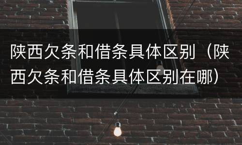 陕西欠条和借条具体区别（陕西欠条和借条具体区别在哪）