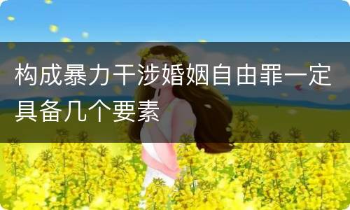 构成暴力干涉婚姻自由罪一定具备几个要素