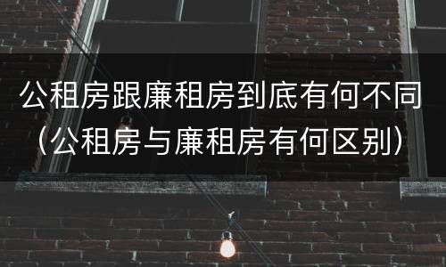 公租房跟廉租房到底有何不同（公租房与廉租房有何区别）
