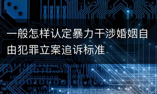 一般怎样认定暴力干涉婚姻自由犯罪立案追诉标准