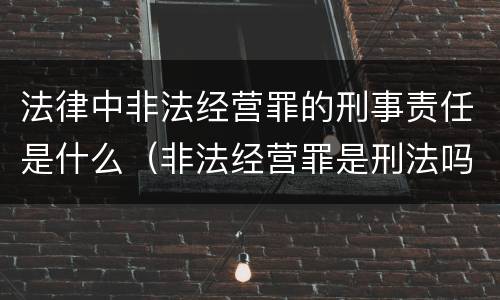 法律中非法经营罪的刑事责任是什么（非法经营罪是刑法吗）