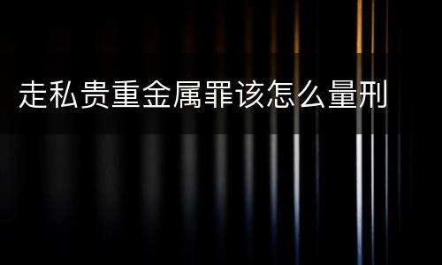 走私贵重金属罪该怎么量刑