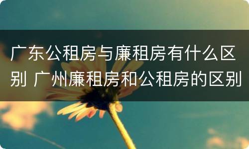 广东公租房与廉租房有什么区别 广州廉租房和公租房的区别