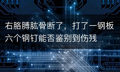 右胳膊肱骨断了，打了一钢板六个钢钉能否鉴别到伤残