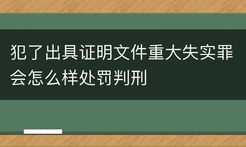犯了出具证明文件重大失实罪会怎么样处罚判刑
