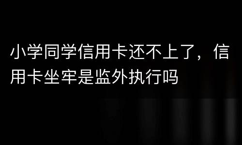 小学同学信用卡还不上了，信用卡坐牢是监外执行吗
