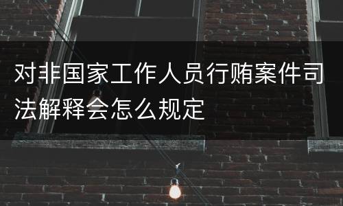 对非国家工作人员行贿案件司法解释会怎么规定