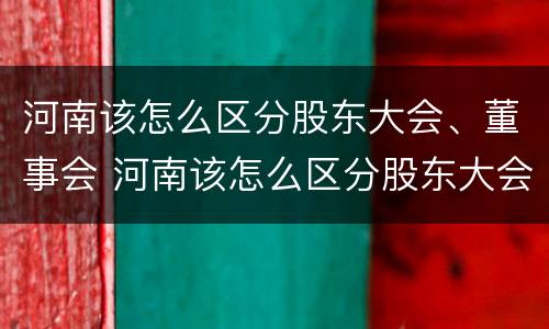 河南该怎么区分股东大会、董事会 河南该怎么区分股东大会,董事会和董事长